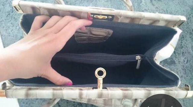 Bolso beige grande efecto coco