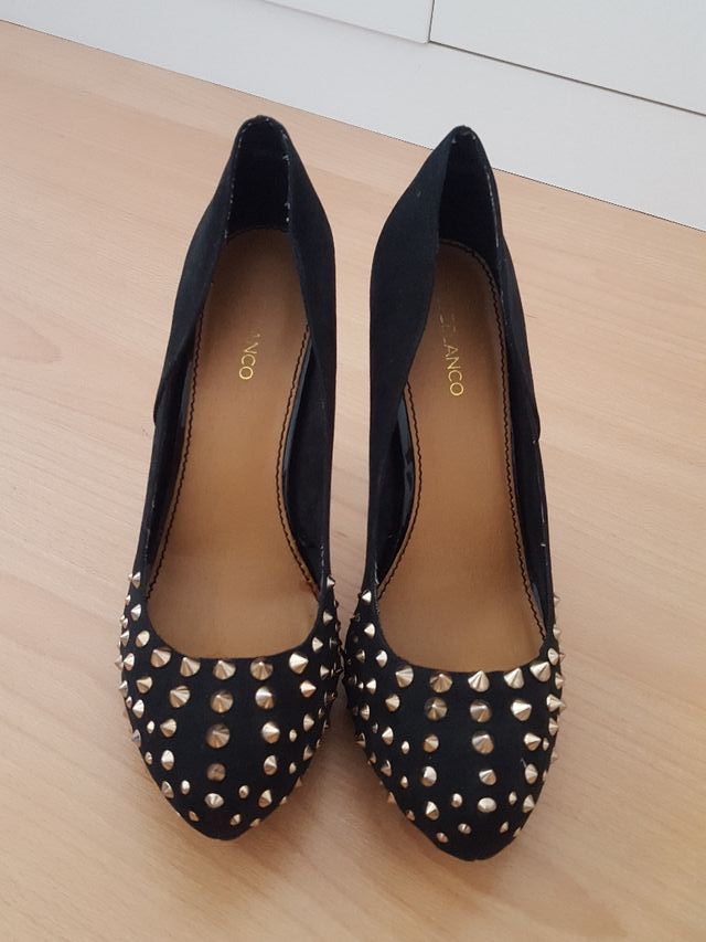 zapatos tacón blanco