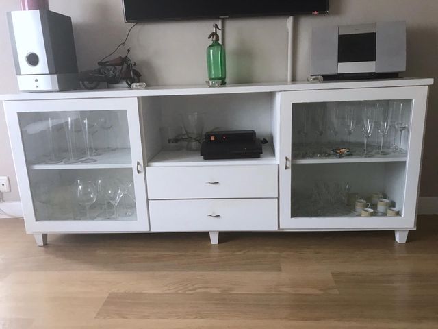 Mueble comedor blanco vintage 190x40x77 de segunda mano por 120 € en ... Mueble comedor blanco vintage 190x40x77 de segunda mano por 120 € en ...