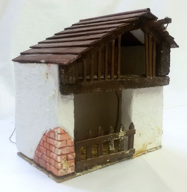 Casa establo para belén o maquetas