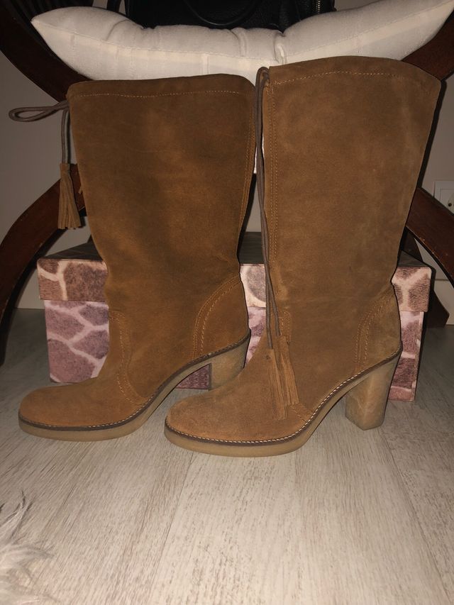 Botas de ante color cuero