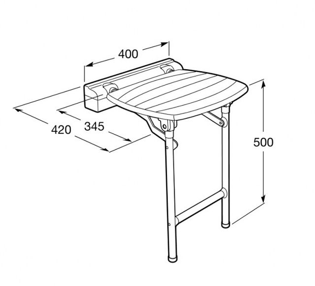 Asiento ducha abatible con pies Roca A816913009