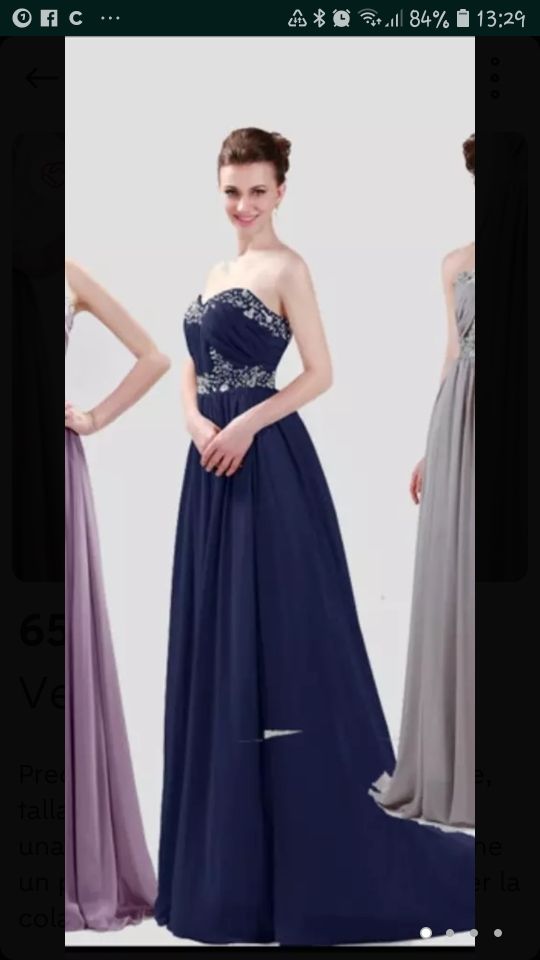 Precioso vestido de fiesta Azul Noche