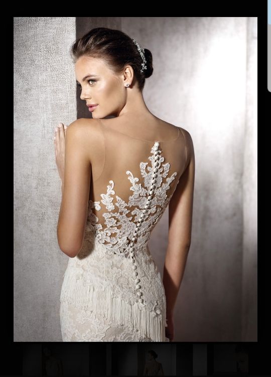 vestido de novia corte sirena, trompeta, encaje de segunda mano por
