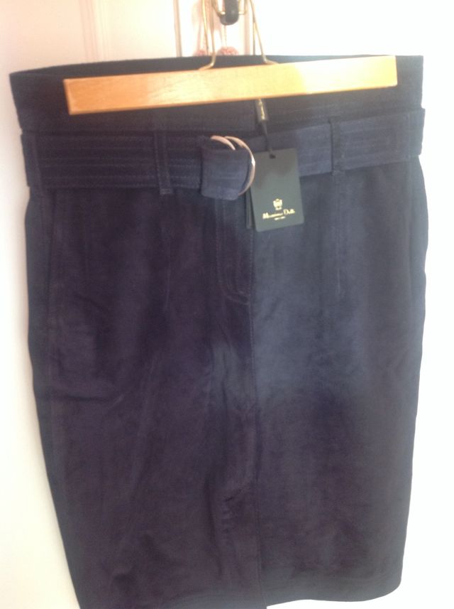 Falda Piel Massimo Dutti Nueva,Etiqueta Azul T- M