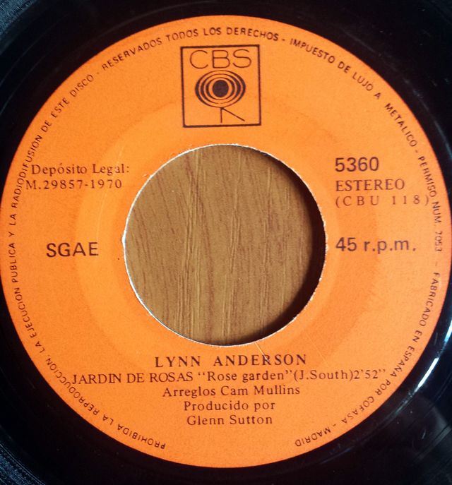 Sg Lynn Anderson Jardin De Rosas 1970 De Segunda Mano Por 4 En Mislata En Wallapop