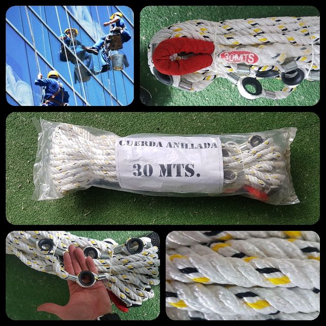 Cuerda anillada para asegurar lineas de vida