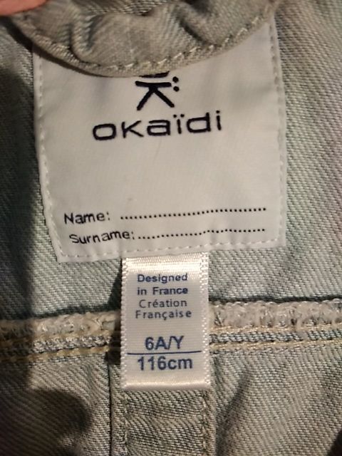 Cazadora vaquera niña, marca OKAIDI, talla 6