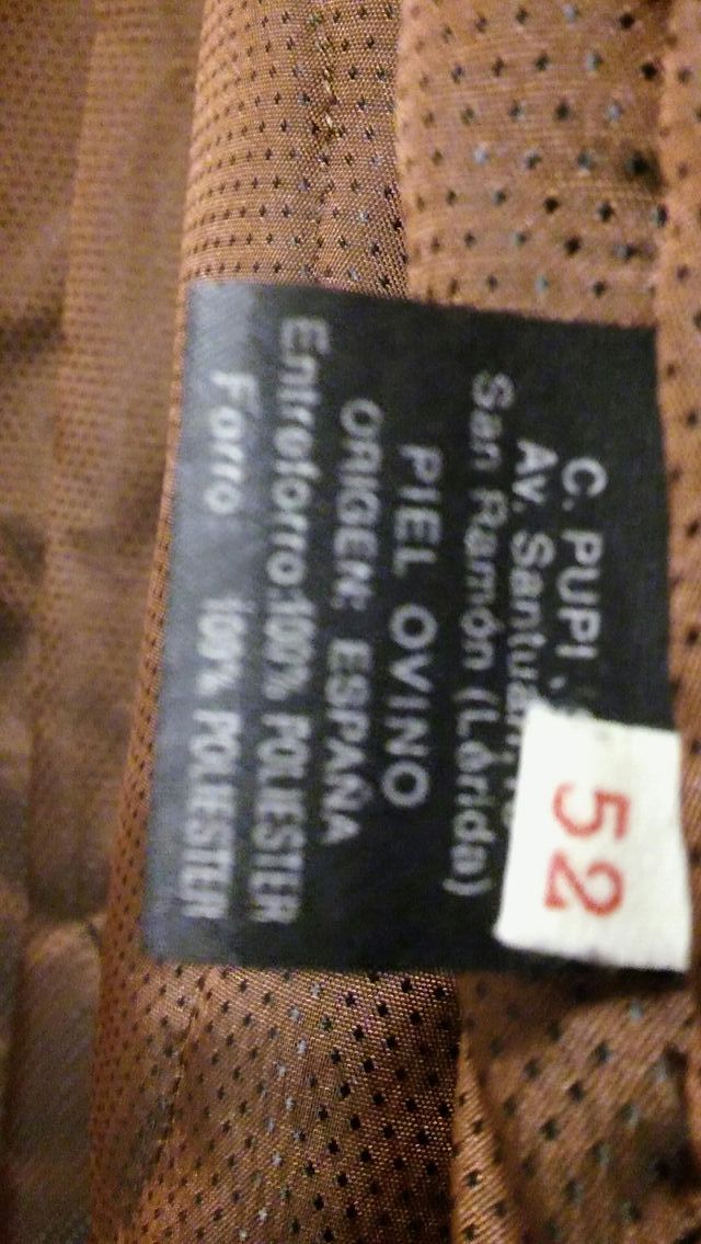 jaqueta de pell piel d'home, talla 50