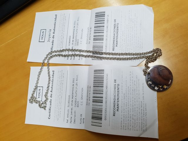 cadena y colgante de plata Tous