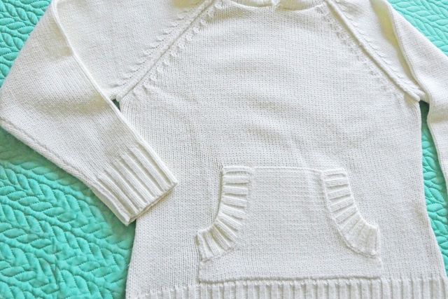 Maglione in maglia bianca con cappuccio Taglia 44