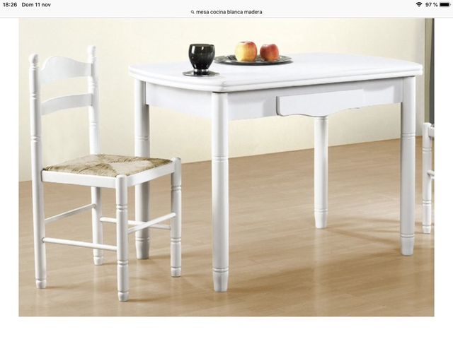 Mesa de cocina extensible madera blanca de segunda mano por 150 € en ... Mesa de cocina extensible madera blanca de segunda mano por 150 € en ...