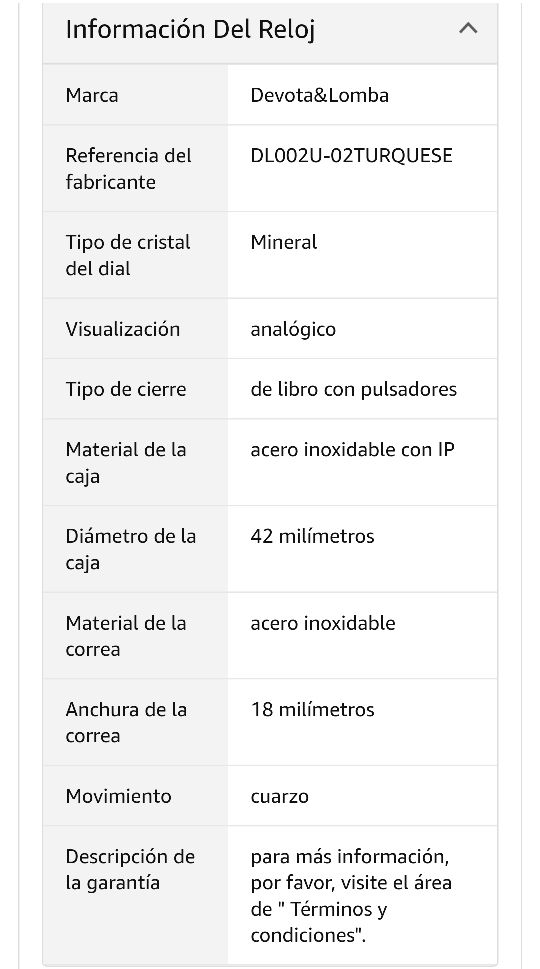 Reloj de mujer Devota y Lomba turquesa