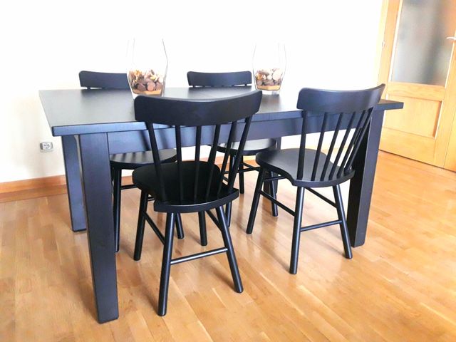 Mesa de comedor negra extensible STORNAS (Ikea) de segunda mano por ... Mesa de comedor negra extensible STORNAS (Ikea) de segunda mano por ...