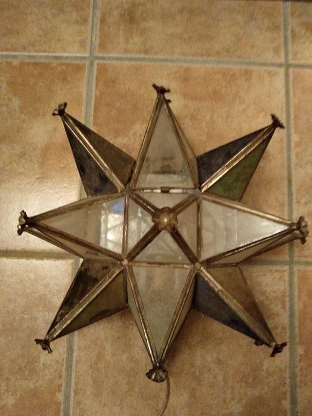 Lampara exterior estrella cristal colores de segunda mano por 50 € en