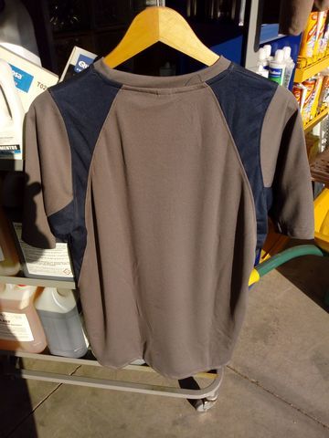 CAMISETA TRABAJO TRANSPIRABLE GRIS-AZUL