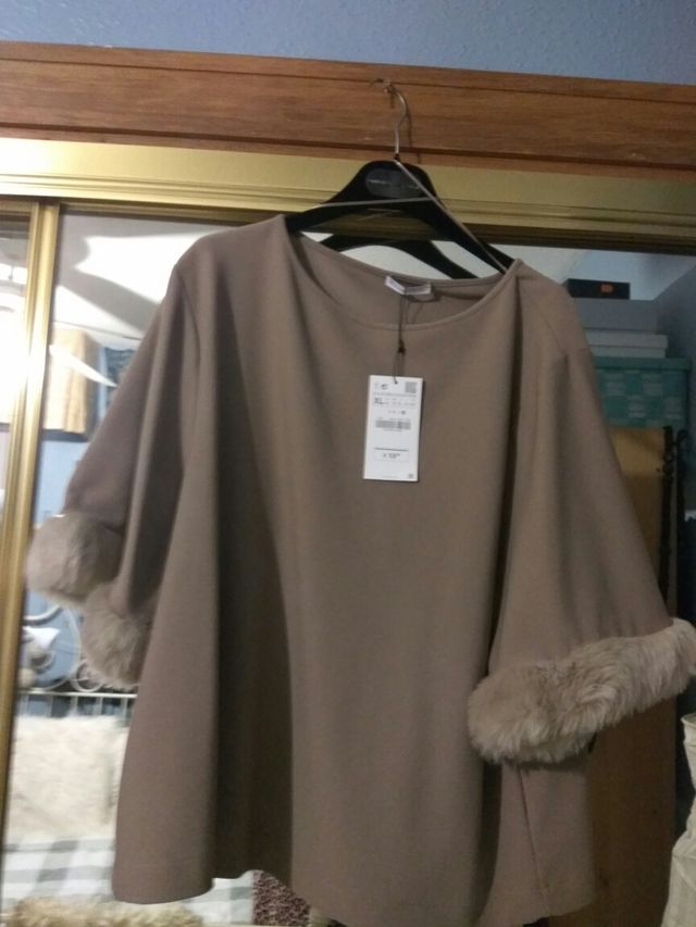 blusa puños imitacion piel a estrenar