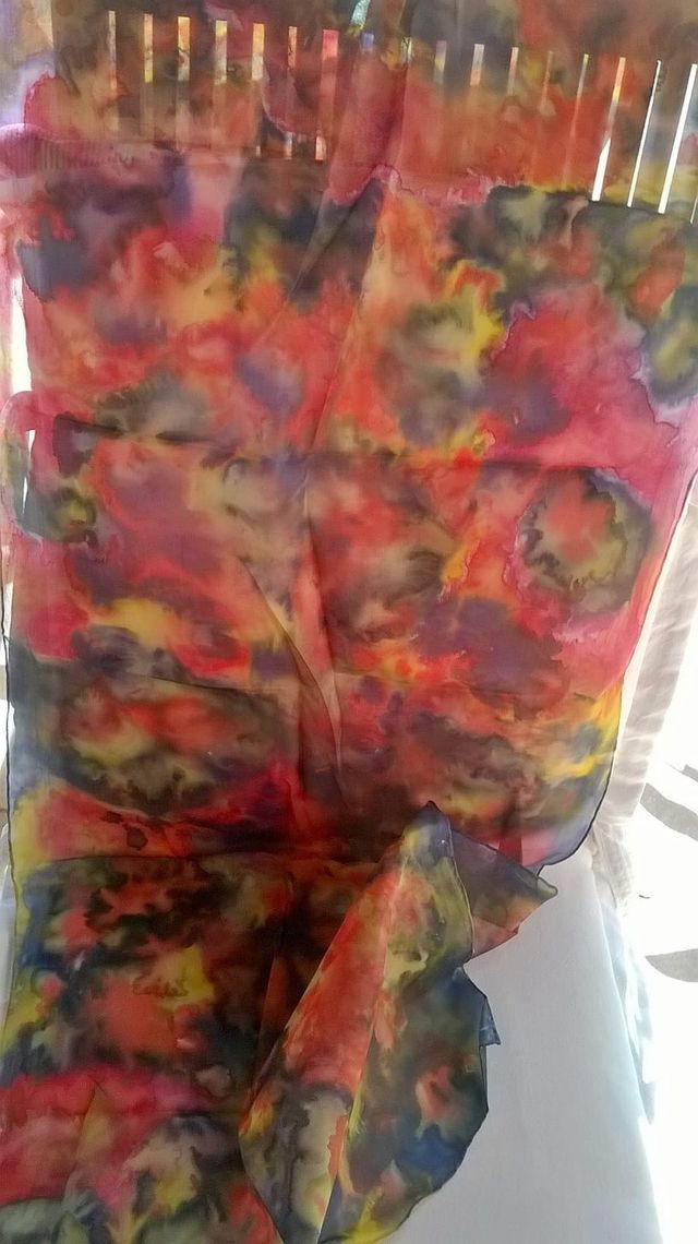 Pañuelos de 100% seda. Pintados a mano. Únicos