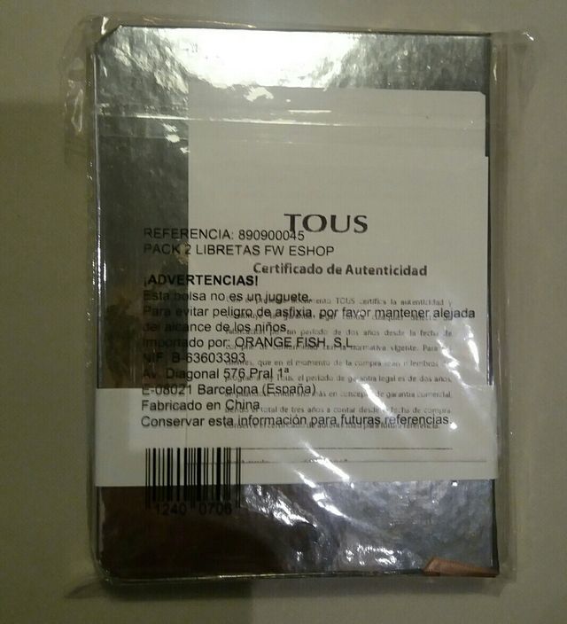 Pack 2 Libretas Tous metalizadas