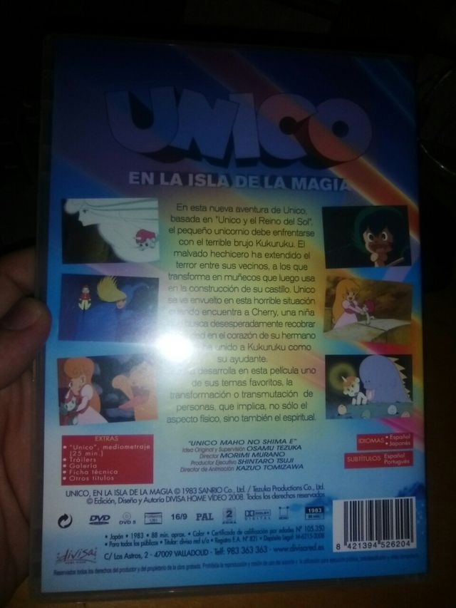 DVD: ÚNICO En la isla de la magia. Película ANIME