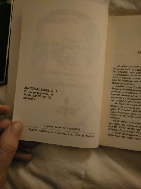 Carta de una desconocida.