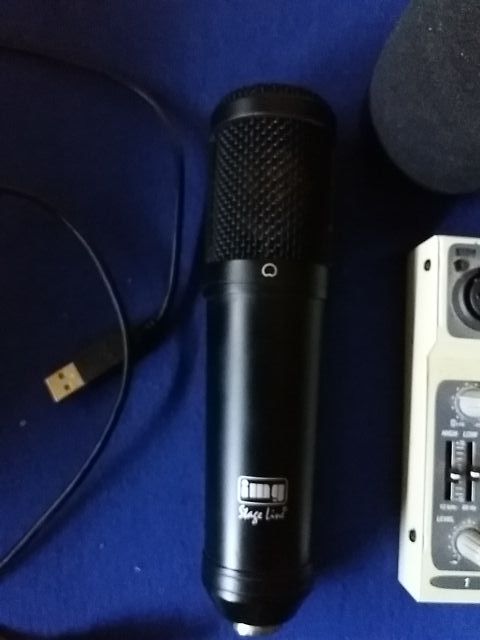 micrófono condensador img line tarjeta de sonido 