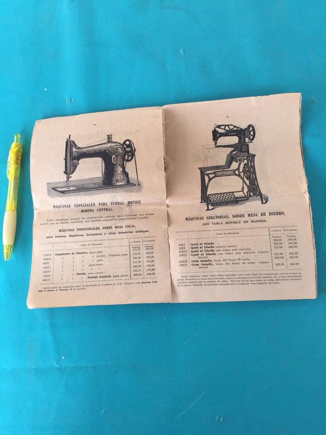 Catálogos Singer 1914