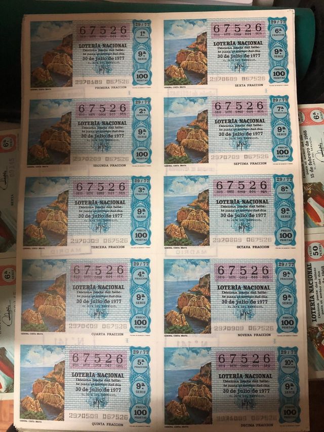 Billetes de Loteria antiguos + de 100