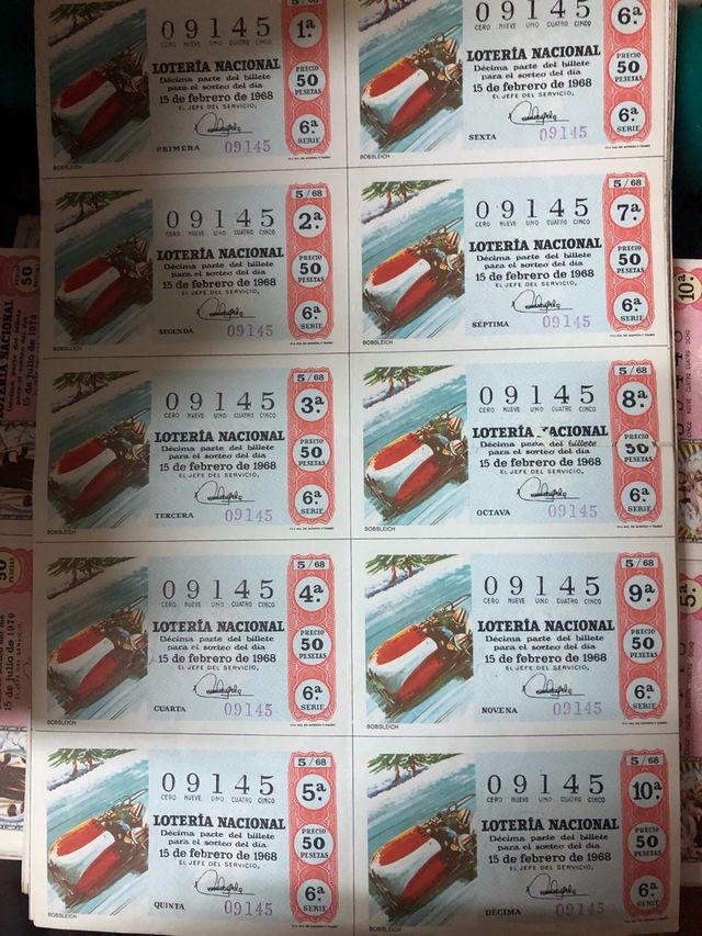 Billetes de Loteria antiguos + de 100