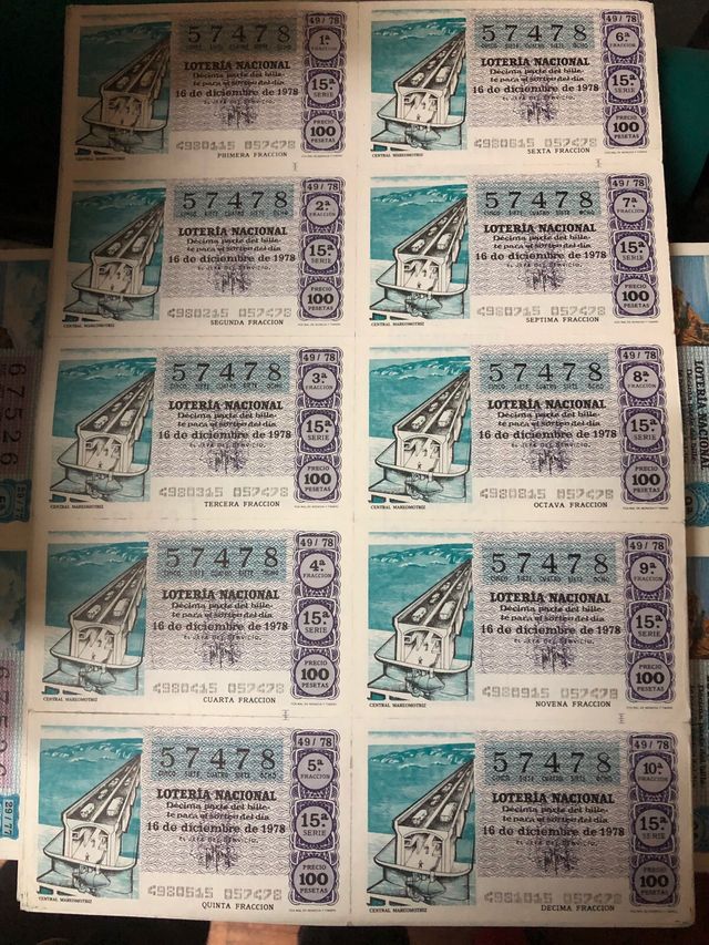 Billetes de Loteria antiguos + de 100