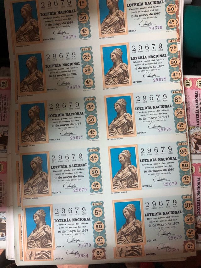 Billetes de Loteria antiguos + de 100