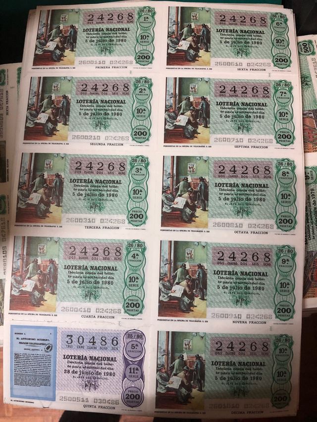 Billetes de Loteria antiguos + de 100