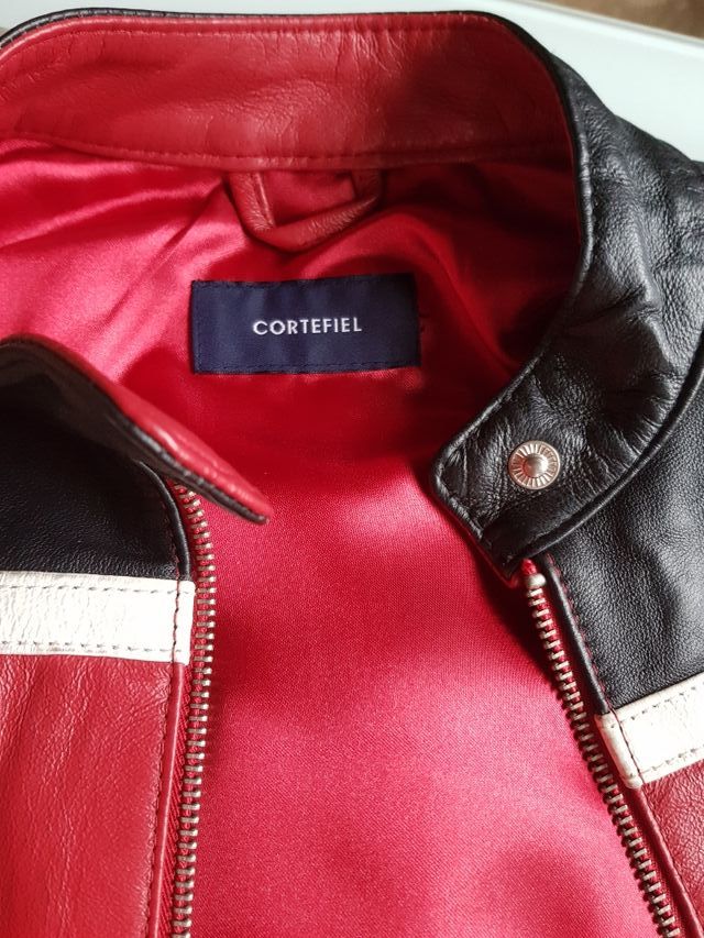Chaqueta piel tipo motera mujer , Cortefiel