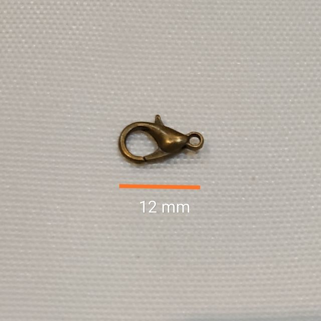300 x mosquetón oro viejo, 12 mm de longitud