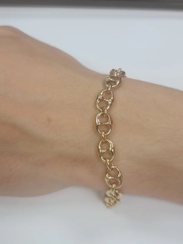 Pulsera calabrotes de oro de 18k