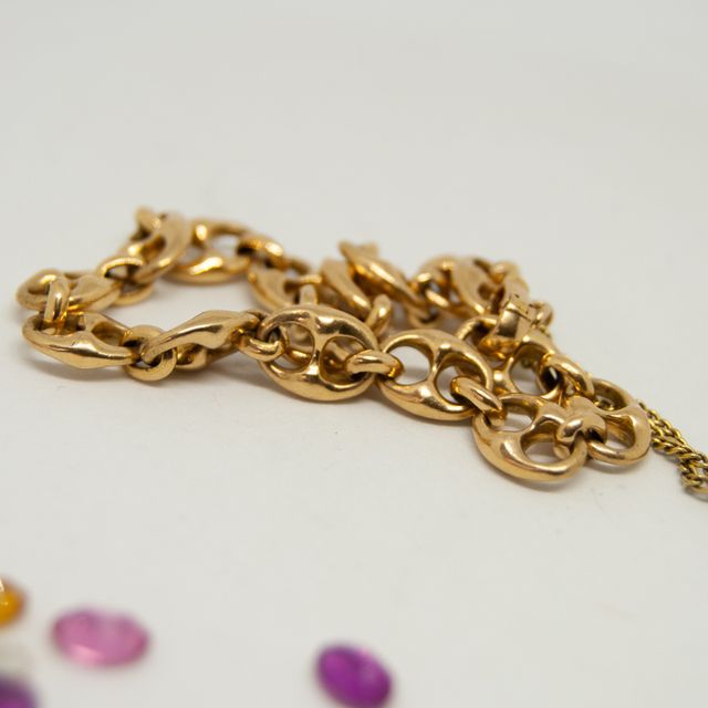 Pulsera calabrotes de oro de 18k