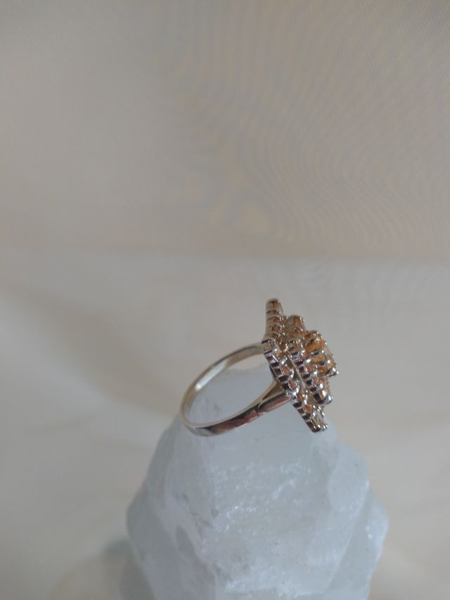 Anillo topacios de plata rodiada