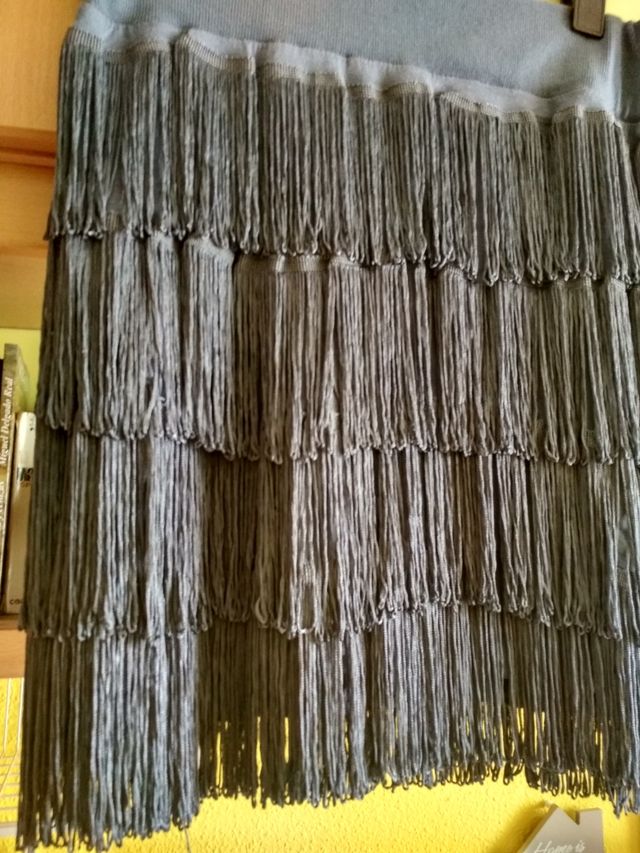 falda flecos azul cobalto