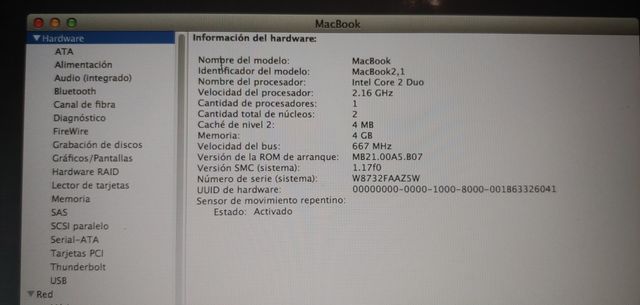 MACBOOK BLANCO 13" 120GB (2007) LEER!