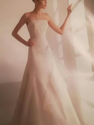 vestido de novia rosa clara de segunda mano en a coruña en wallapop