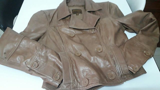 cazadora piel  forrada