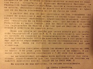 FEDERACIÓN TAQUIGRAFICA, GUERRA CIVIL, DOCUMENTO.