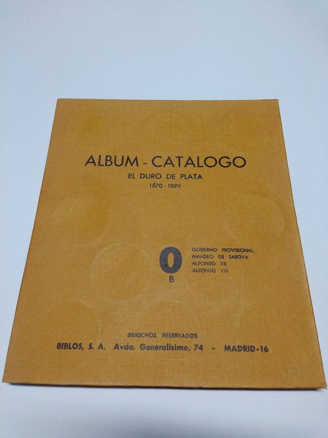 Album catalogo el duro de plata 1870-1899