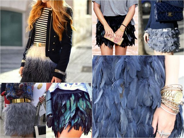 Falda corta de plumas STR