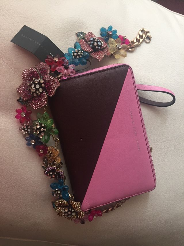 Cartera de piel Marc Jacobs rosa + regalo