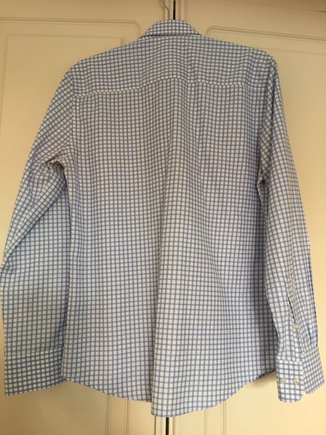 Camisa chico t/M cuadros azul claro HyM