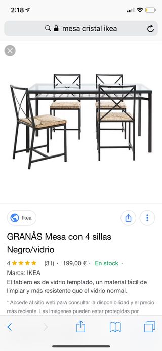 Mesa comedor Ikea de segunda mano en Pinto en WALLAPOP Mesa comedor Ikea de segunda mano en Pinto en WALLAPOP