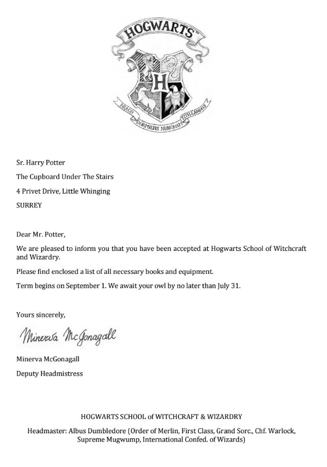 Carta Hogwarts Personalizada De Segunda Mano Por 10 En Córdoba En Wallapop