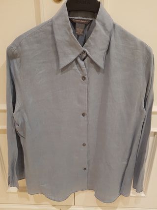Camisa lino mujer Banana Republic Talla M L de segunda mano Camisa mujer blanca banana republic de segunda mano por 10