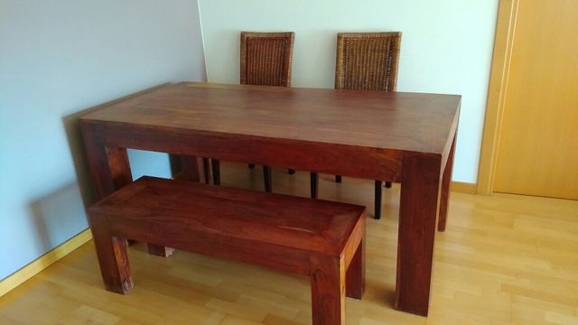 CONJUNTO MESA COMEDOR madera maciza de segunda mano por 450 € en ... CONJUNTO MESA COMEDOR madera maciza de segunda mano por 450 € en ...
